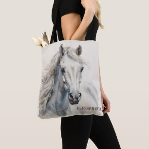 Personalized Horse Tote Bag Custom Name Equestrian