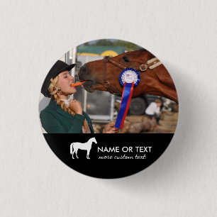 Personalized Horseback Riding Equestrian Photo 1 Inch Round Button