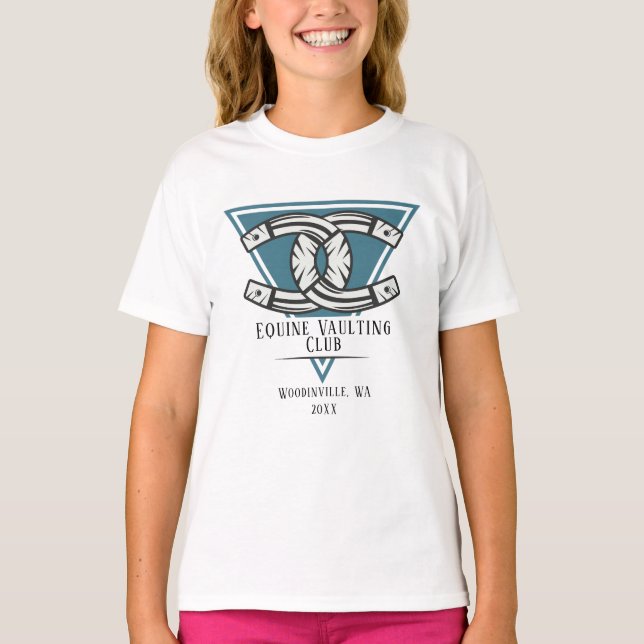 Personalized Horseback Riding Location Date Name T-Shirt (Front)