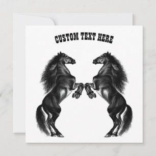 Personalized Horses Card with Custom Text
