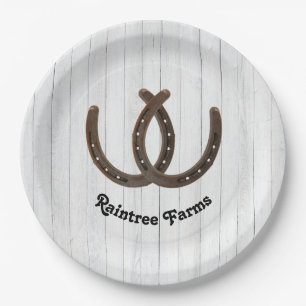 Personalized Horseshoe Horse  Paper Plate