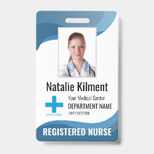 Personalized Hospital Employee Logo Photo and ID Badge