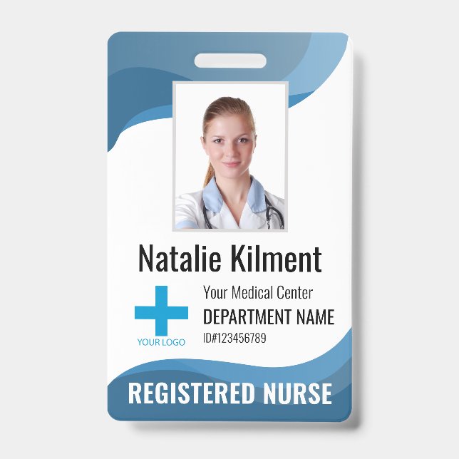 Personalized Hospital Employee Logo Photo and ID Badge (Front)