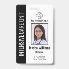 Personalized Hospital Employee Logo Photo Black ID