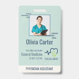 Personalized Hospital Employee Logo & Photo ID Bad Badge