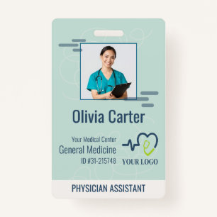 Personalized Hospital Employee Logo & Photo ID Bad Badge