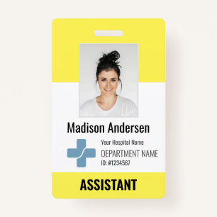 Personalized Hospital Employee Logo & Photo ID Bad Badge