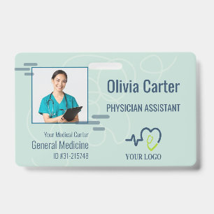 Personalized Hospital Employee Logo & Photo ID Bad Badge