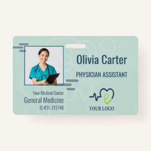 Personalized Hospital Employee Logo & Photo ID Bad Badge
