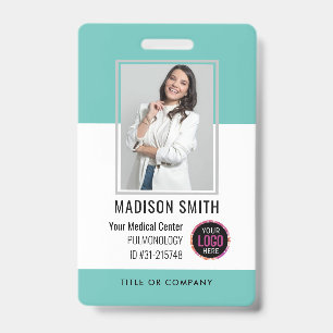 Personalized Hospital Employee Logo & Photo ID Bad Badge