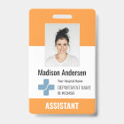 Personalized Hospital Employee Logo & Photo ID Bad