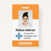Personalized Hospital Employee Logo & Photo ID Bad