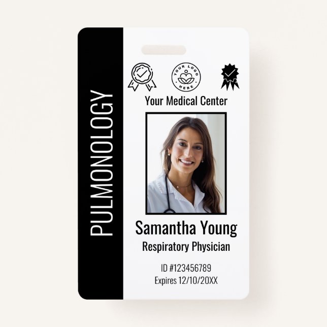 Personalized Hospital Employee Logo & Photo ID Badge (Front)