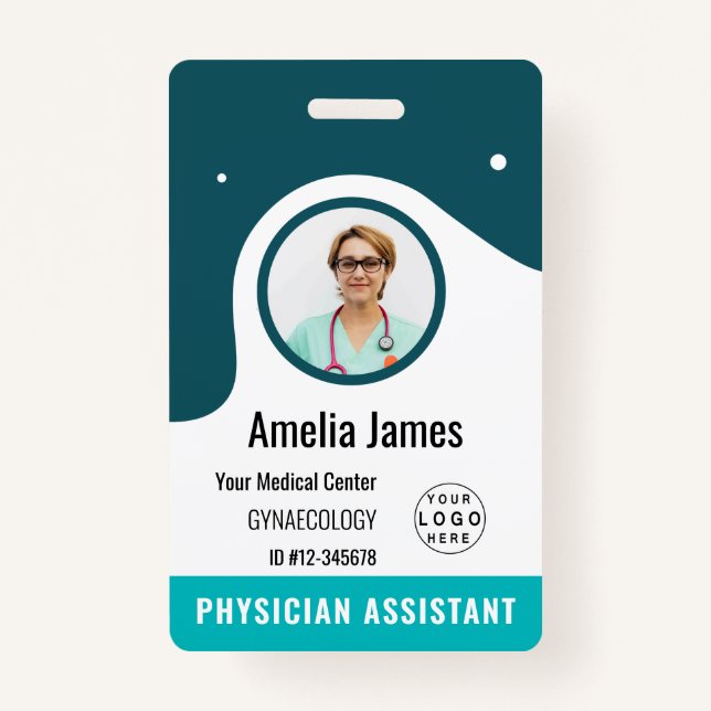 Personalized Hospital Employee Logo & Photo ID Badge (Front)