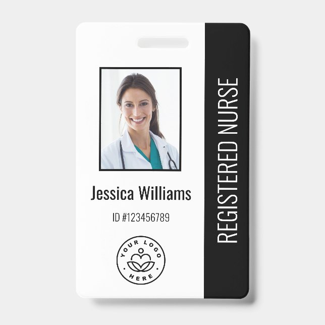 Personalized Hospital Employee Logo & Photo ID Badge (Front)