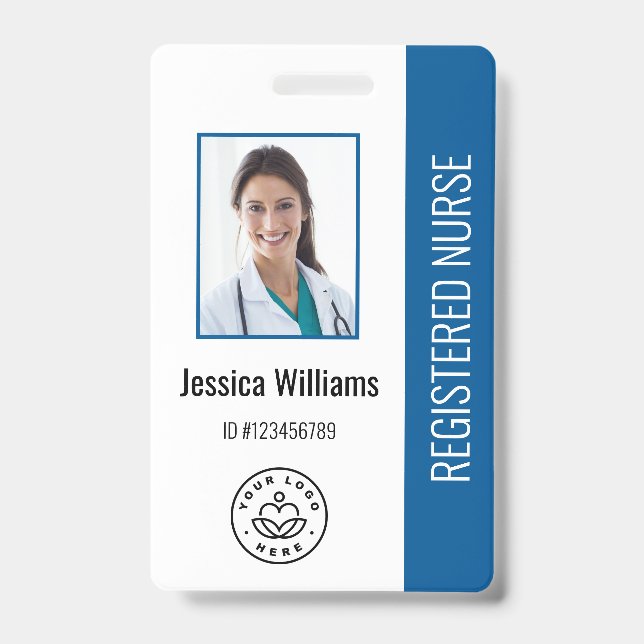 Personalized Hospital Employee Logo & Photo ID Badge (Front)