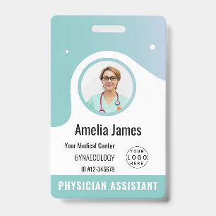 Personalized Hospital Employee Logo & Photo ID Badge
