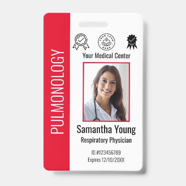 Personalized Hospital Employee Logo & Photo ID Badge (Front)