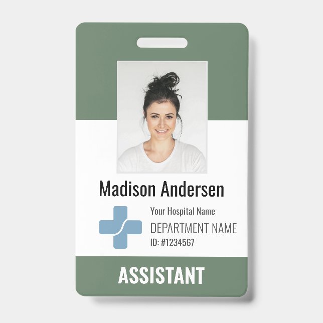 Personalized Hospital Employee Logo & Photo ID Badge (Front)