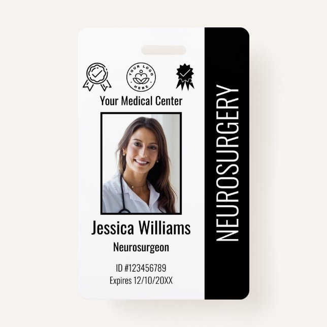 Personalized Hospital Employee Logo & Photo ID Badge (Front)