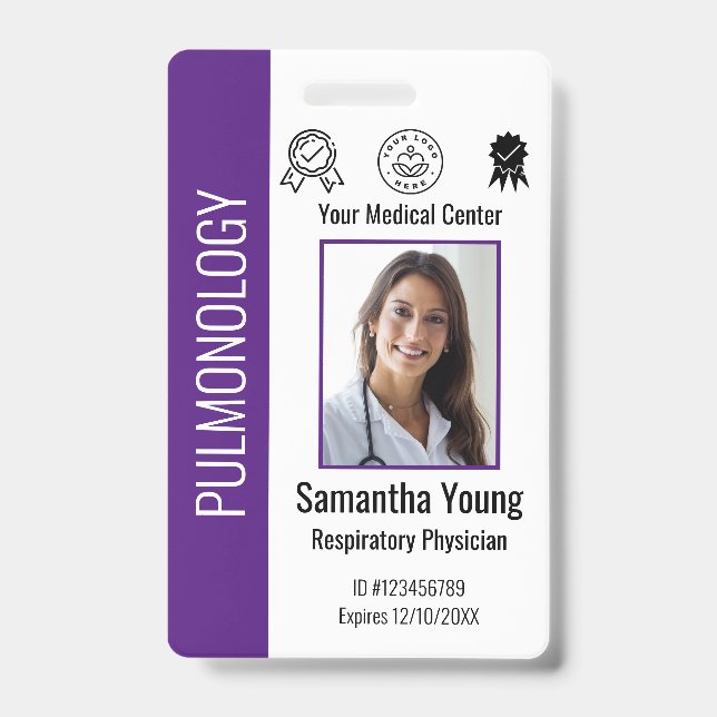Personalized Hospital Employee Logo & Photo ID Badge (Front)