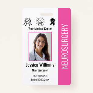 Personalized Hospital Employee Logo & Photo ID Badge