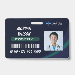 Personalized Hospital Employee Logo & Photo ID  Badge