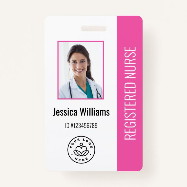 Personalized Hospital Employee Logo & Photo ID Badge (Front)