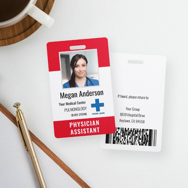 Personalized Hospital Employee Logo & Photo ID Badge (Creator Uploaded)