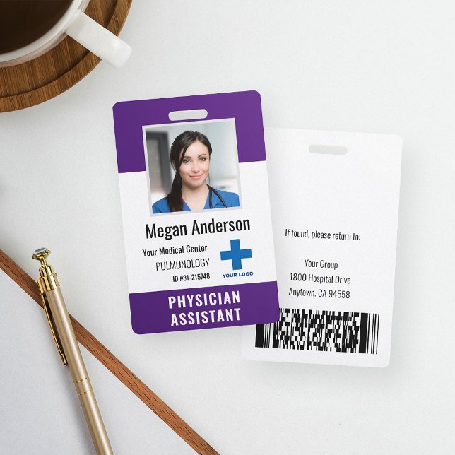 Personalized Hospital Employee Logo & Photo ID Badge (Creator Uploaded)