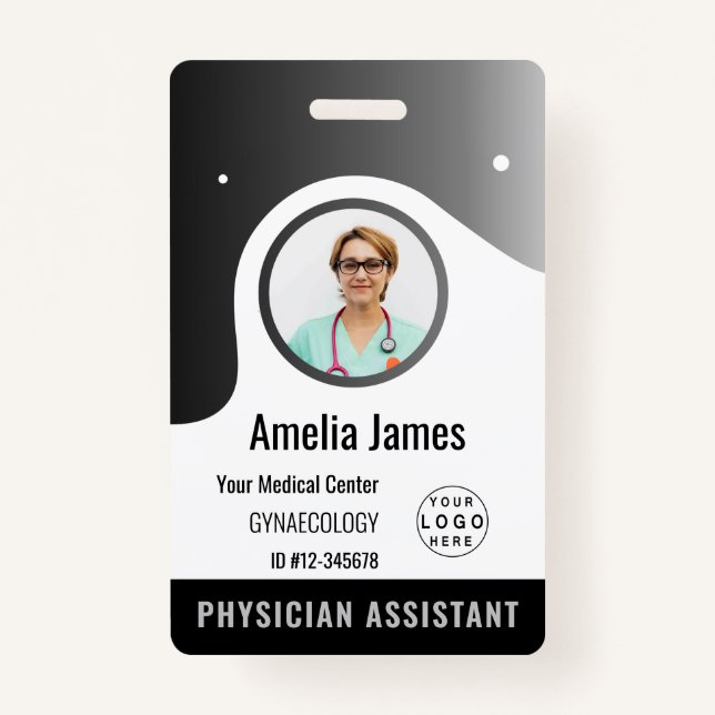 Personalized Hospital Employee Logo & Photo ID Badge (Front)