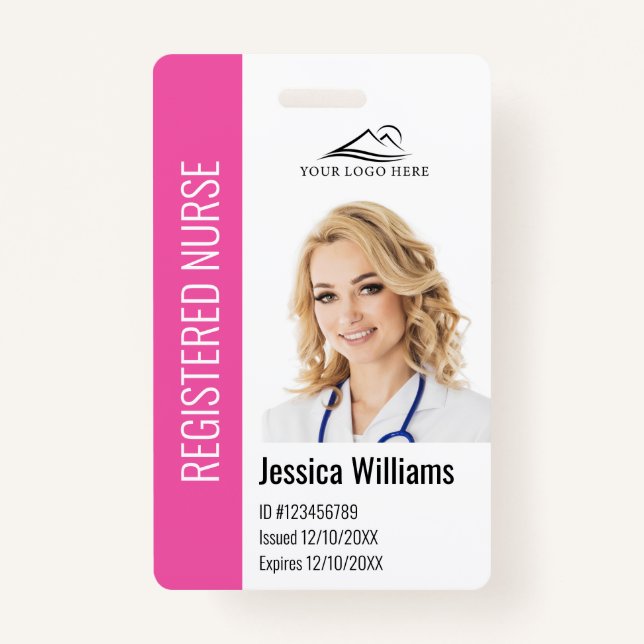 Personalized Hospital Employee Logo & Photo ID Badge (Front)