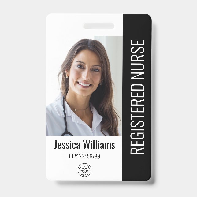 Personalized Hospital Employee Logo & Photo ID Badge (Front)