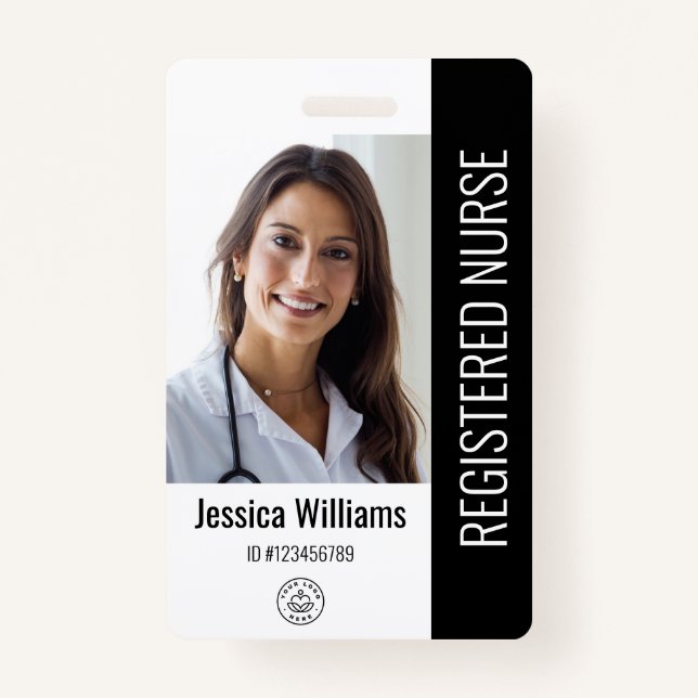 Personalized Hospital Employee Logo & Photo ID Badge (Front)