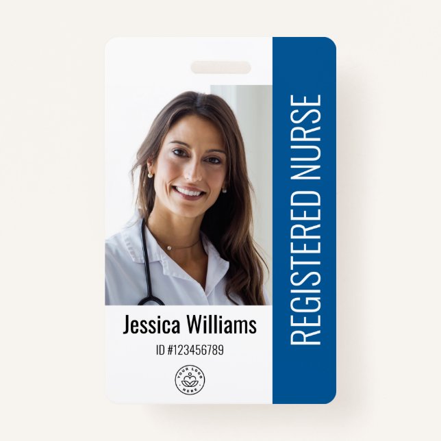 Personalized Hospital Employee Logo & Photo ID Badge (Front)