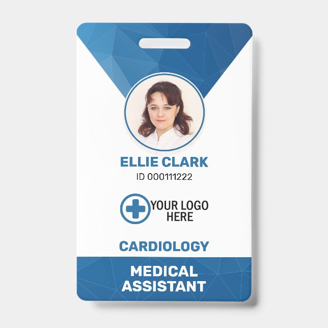 Personalized Hospital Employee, Logo & Photo ID  Badge (Front)