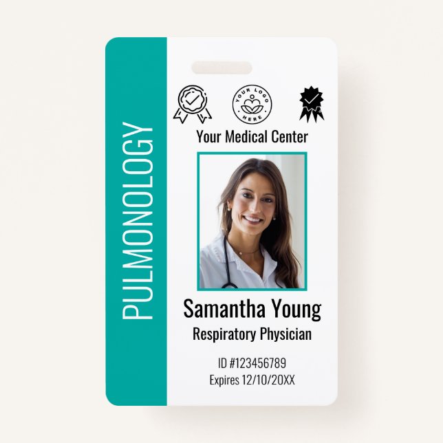 Personalized Hospital Employee Logo & Photo ID  Badge (Front)