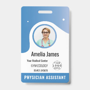 Personalized Hospital Employee Logo & Photo ID Badge