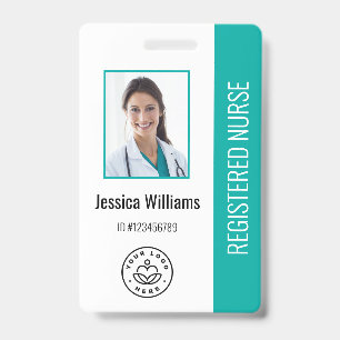 Personalized Hospital Employee Logo & Photo ID Badge