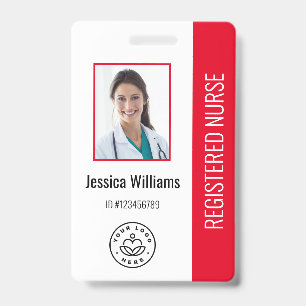 Personalized Hospital Employee Logo & Photo ID Badge