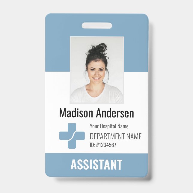 Personalized Hospital Employee Logo & Photo ID Badge (Front)