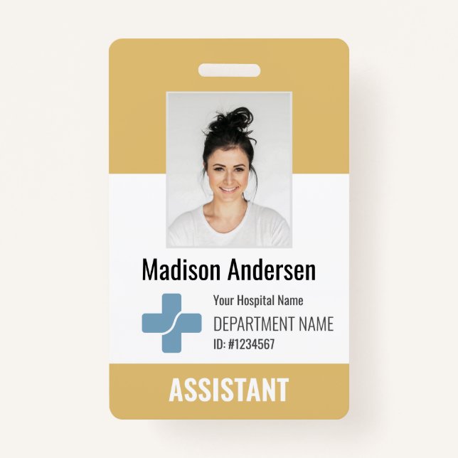Personalized Hospital Employee Logo & Photo ID Badge (Front)