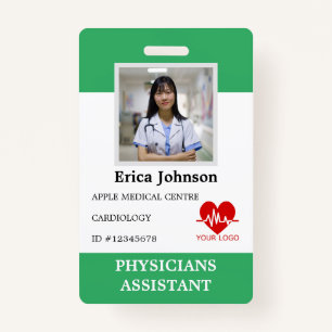 Personalized Hospital Employee Logo & Photo ID ID Badge