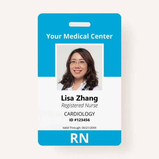 Personalized Hospital Employee Photo Badge (Front)