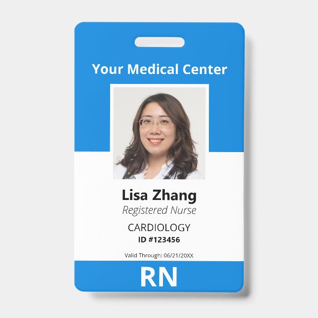 Personalized Hospital Employee Photo Badge (Front)