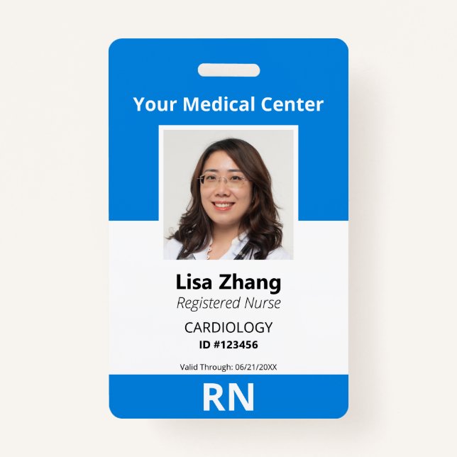 Personalized Hospital Employee Photo Badge (Front)
