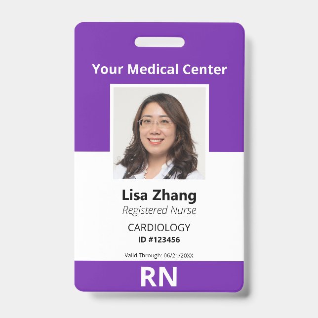 Personalized Hospital Employee Photo Badge (Front)