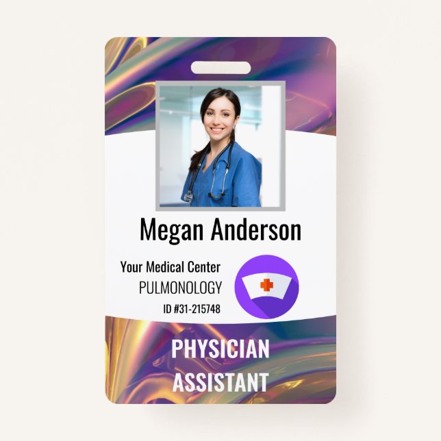 Personalized Hospital Employee Photo ID Badge (Front)