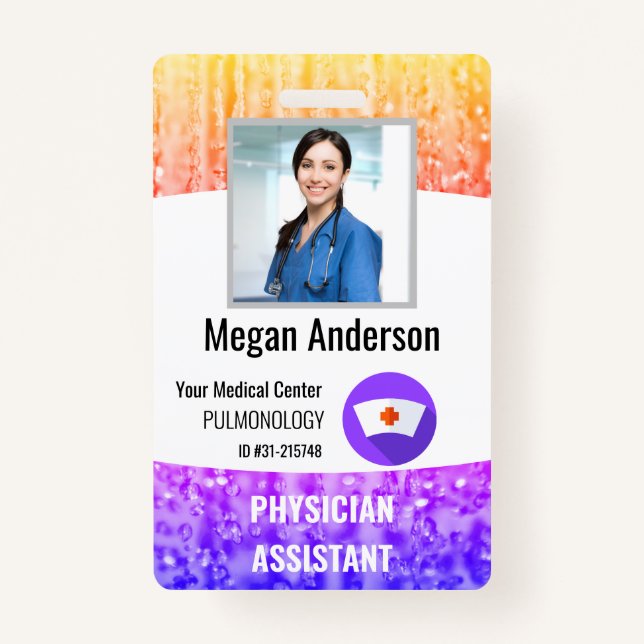 Personalized Hospital Employee Photo ID Badge (Front)