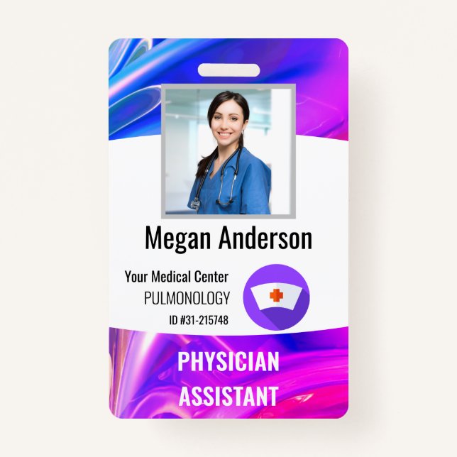 Personalized Hospital Employee Photo ID Badge (Front)
